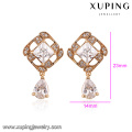 93472 Wholesale luxury ladies jewelry noble style square add water drop shaped eardrop